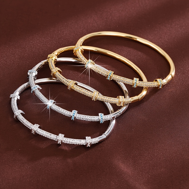 Golden Zirconia Women's Bracelet Sparkling Jewelry Gift